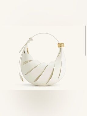 JW PEI Jana Hollow Out Shoulder White Sculpted Crescent Shoulder Bag - NIB NET